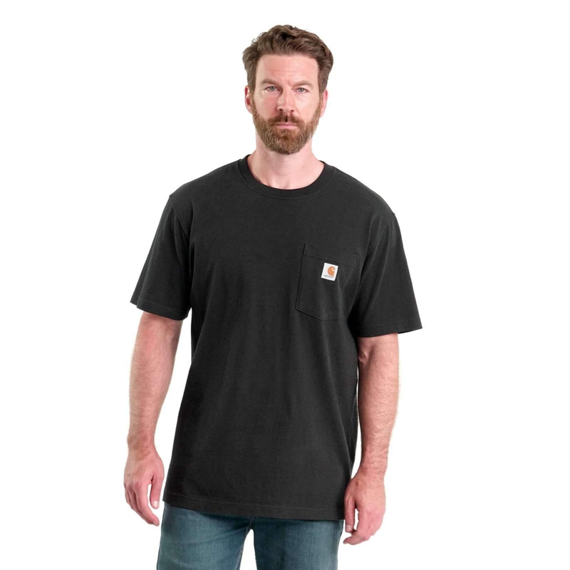 Brown Men Carhartt Loose Fit Heavyweight Short-Sleeve Pocket T-Shirt | CUG-356401