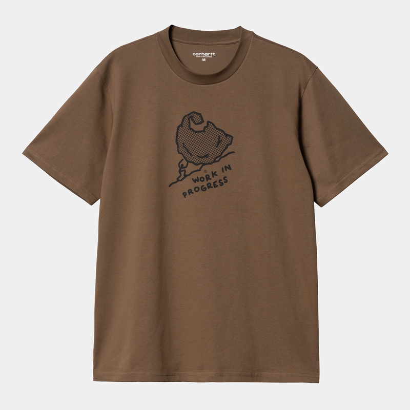 Brown Men Carhartt Move On Up T-Shirt | WHV-476983