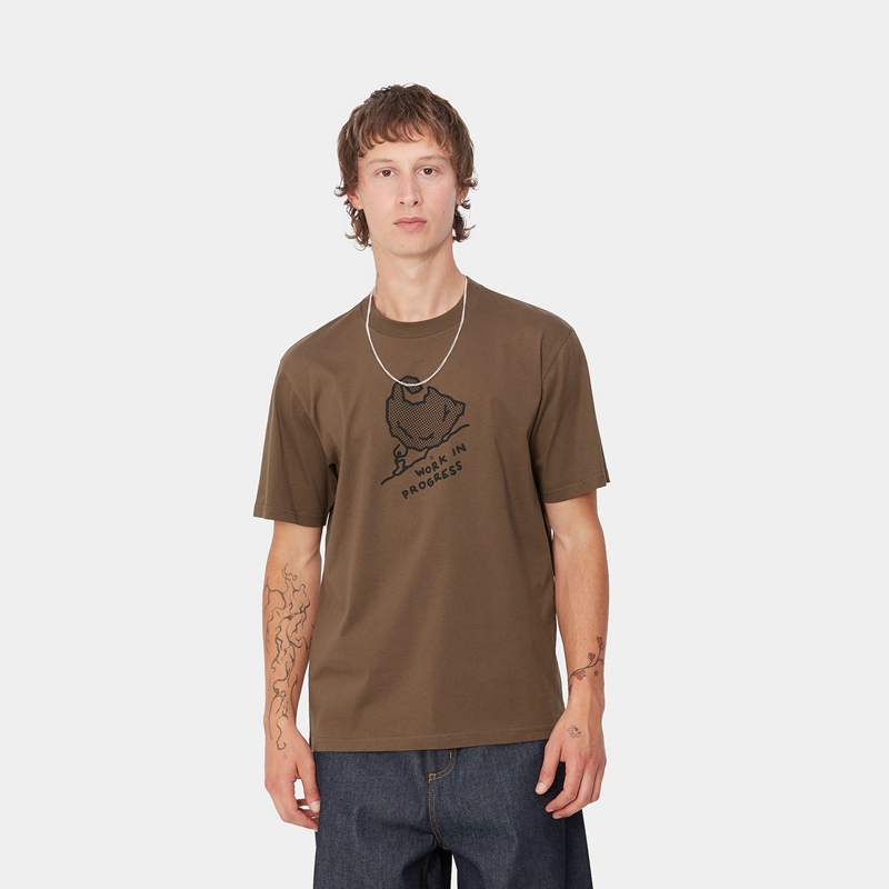 Brown Men Carhartt Move On Up T-Shirt | WHV-476983