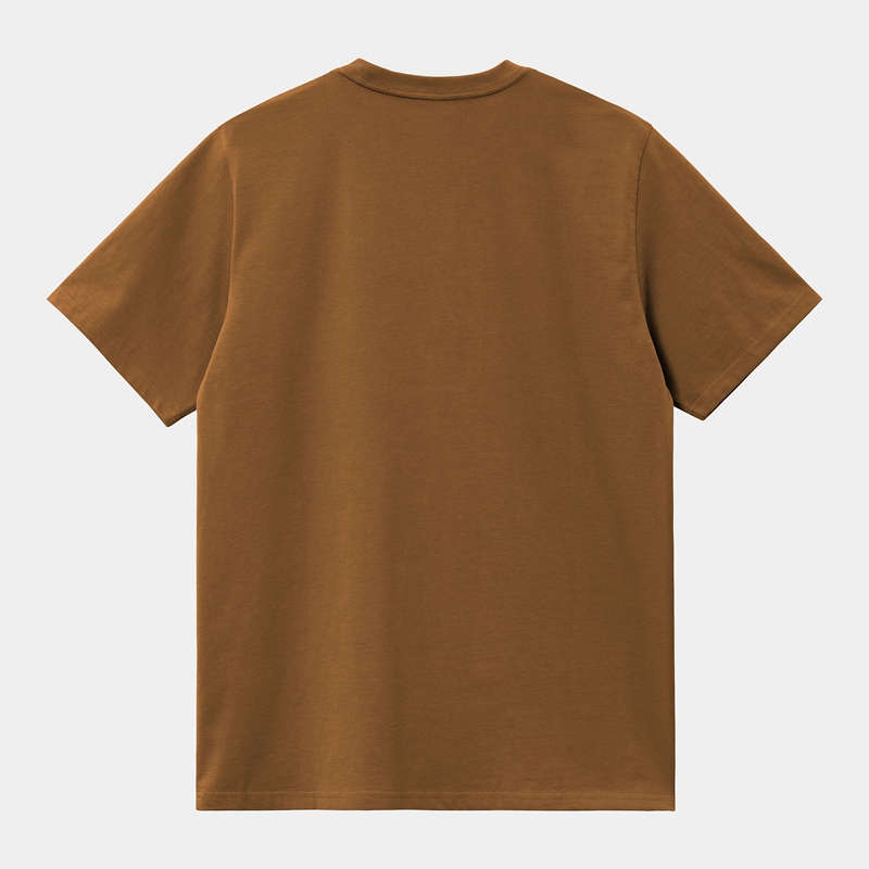 Brown Men Carhartt Pocket T-Shirt | HBL-095861