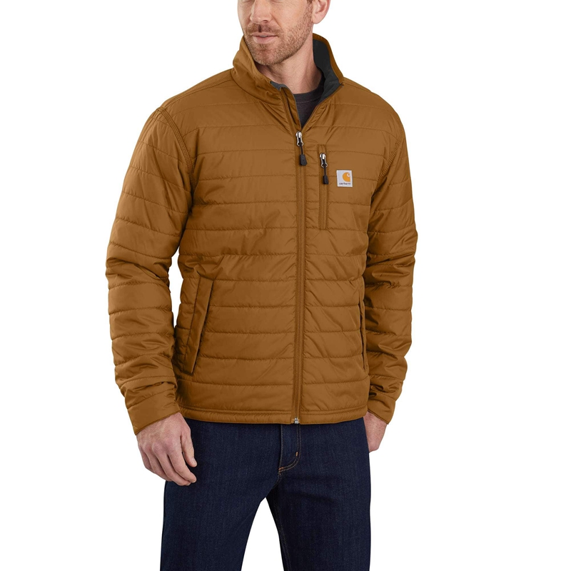 Brown Men Carhartt Rain Defender® Insulated Rain Jackets | DLN-762083