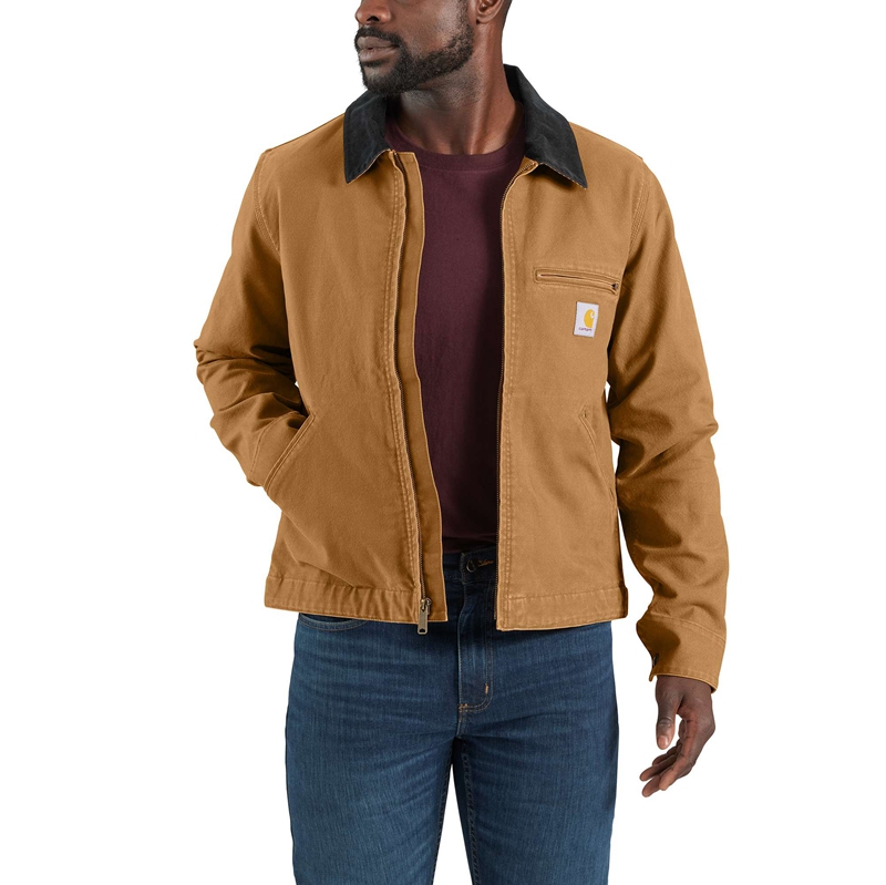 Brown Men Carhartt Re-Engineered Rugged Flex® Relaxed Fit Duck Detroit Jackets | UOG-156432