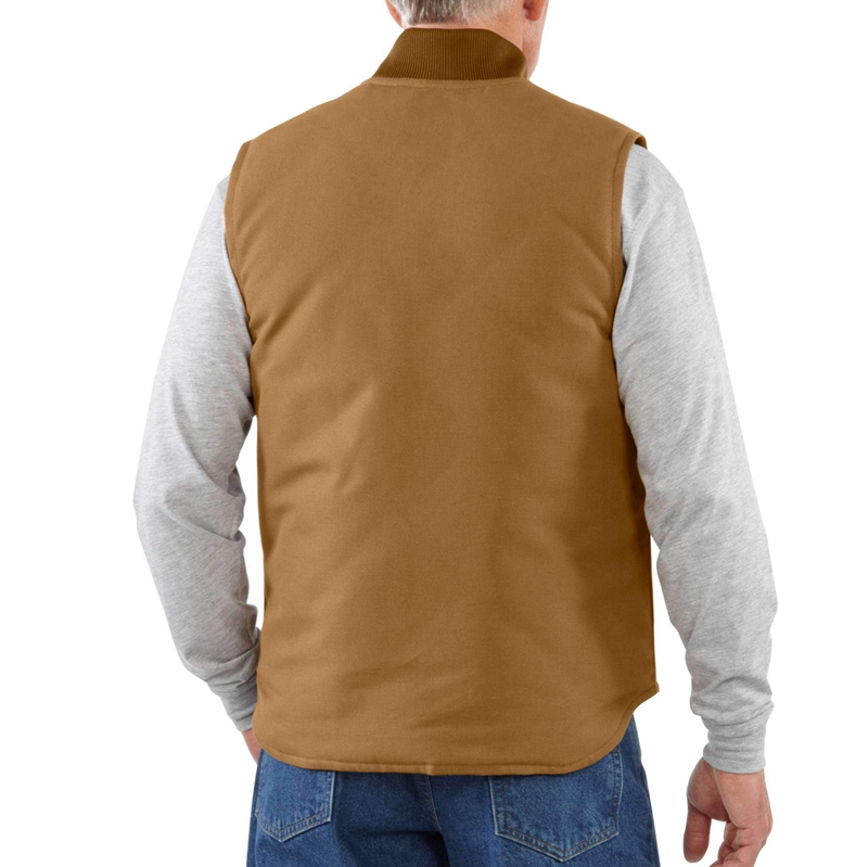 Brown Men Carhartt Rib Collar Insulated Vest | GOR-479521