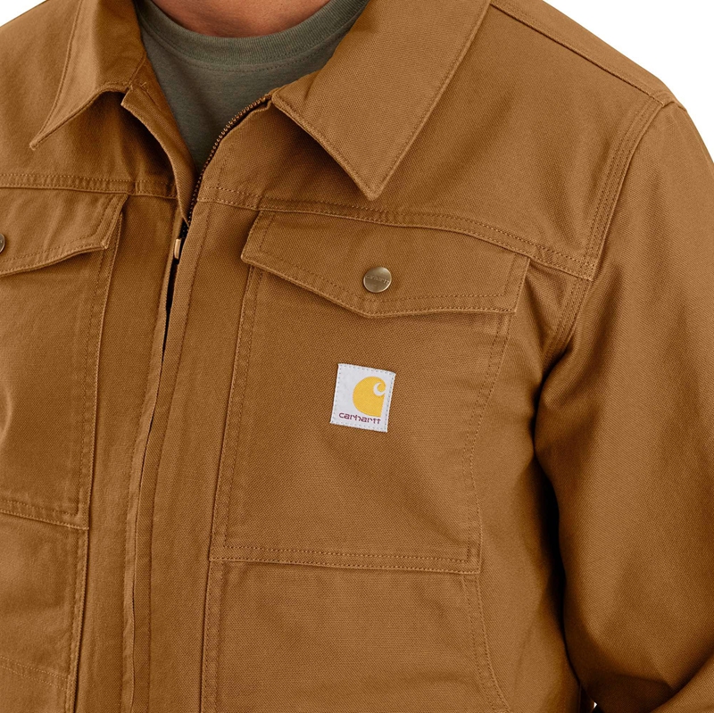 Brown Men Carhartt Rugged Flex® Relaxed Fit Duck Jackets | CWH-561834