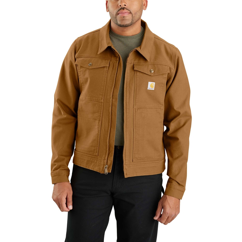 Brown Men Carhartt Rugged Flex® Relaxed Fit Duck Jackets | CWH-561834