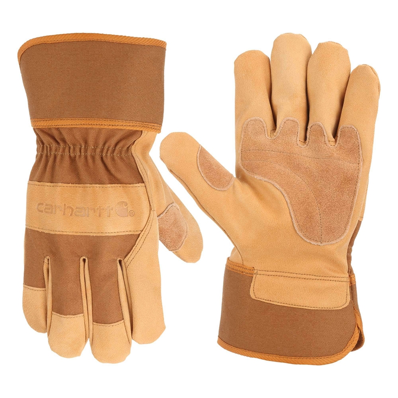 Brown Men Carhartt Safety Cuff Work Gloves | UJW-576904