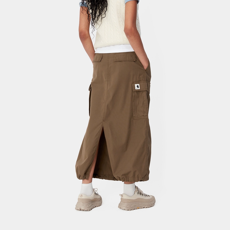 Brown Women Carhartt Cargo Long Skirts | CSI-681952