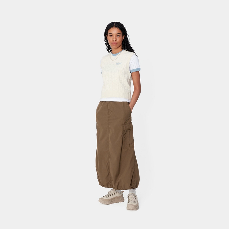 Brown Women Carhartt Cargo Long Skirts | CSI-681952