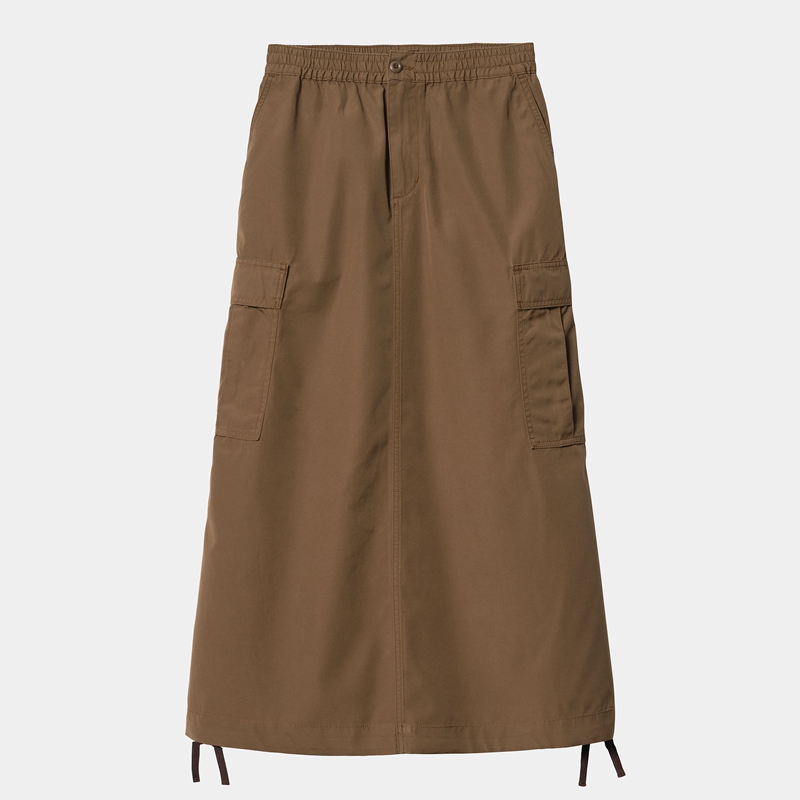 Brown Women Carhartt Cargo Long Skirts | CSI-681952