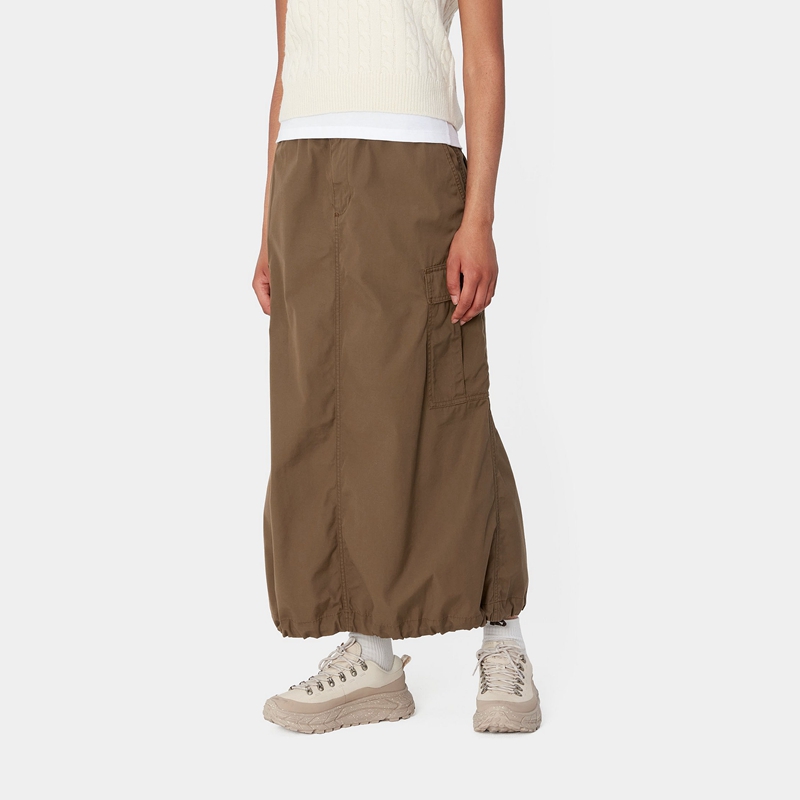 Brown Women Carhartt Cargo Long Skirts | CSI-681952