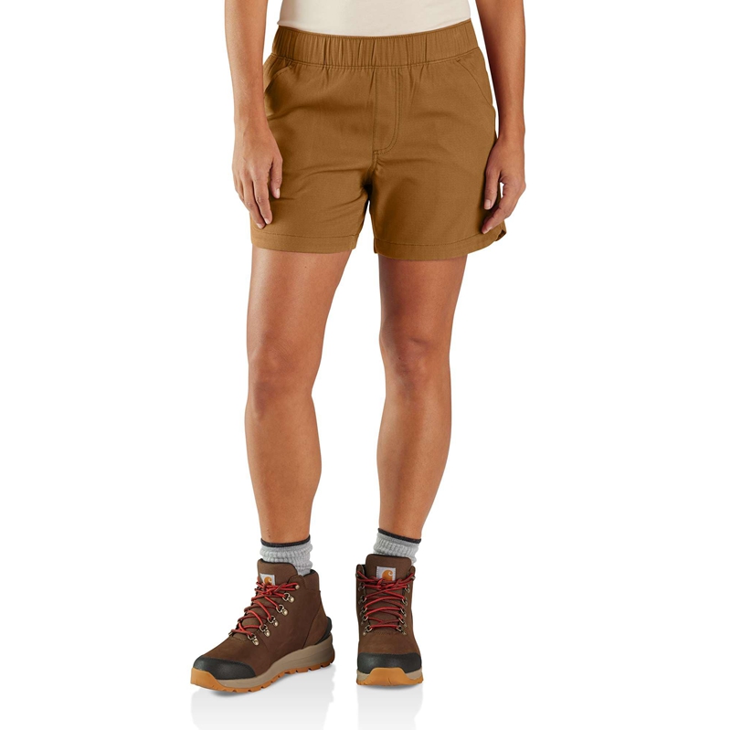 Brown Women Carhartt Force® Relaxed Fit Ripstop Work Shorts | QML-041853