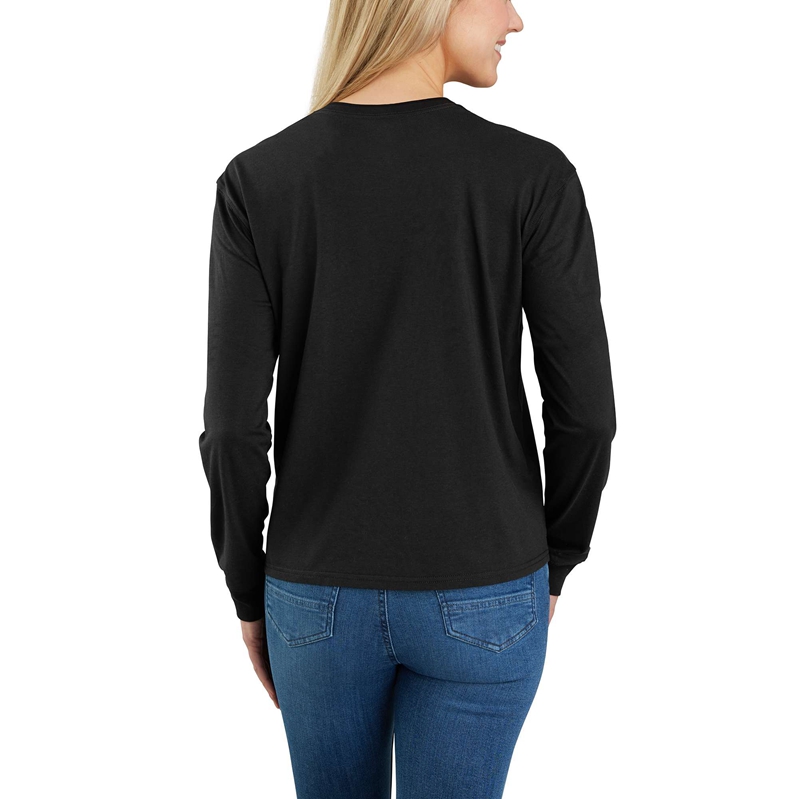 Brown Women Carhartt TENCEL™ Fiber Series Loose Fit Long-Sleeve Crewneck Pocket T-Shirt | KQJ-914632