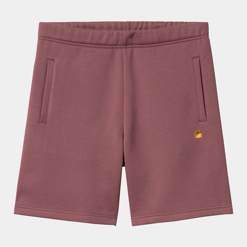 Burgundy Men Carhartt Chase Shorts | ETM-194076