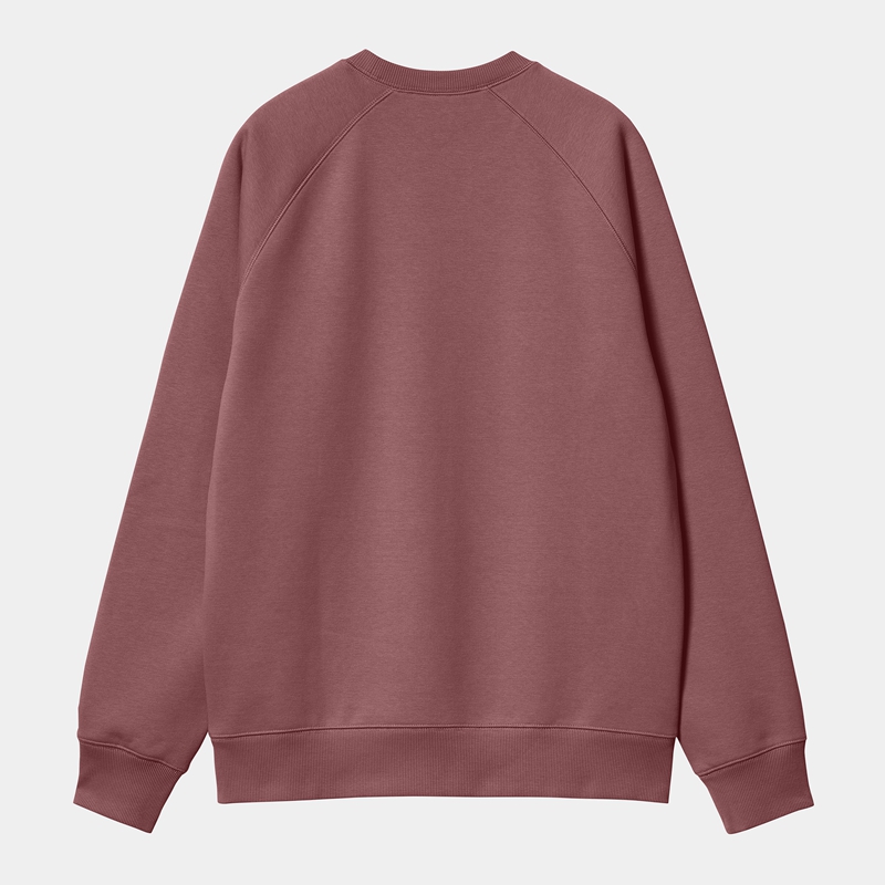 Burgundy Men Carhartt Chase Sweatshirt | IWC-742593