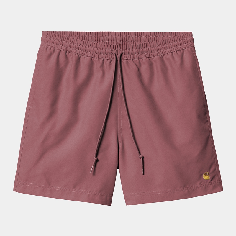 Burgundy Men Carhartt Chase Swim Trunk Shorts | NPO-417560