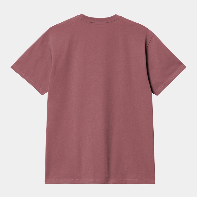 Burgundy Men Carhartt Chase T-Shirt | YFI-026594