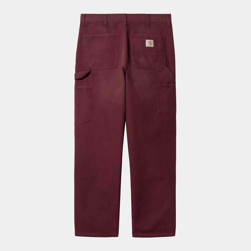 Burgundy Men Carhartt Double Knee Pants | CQG-941853