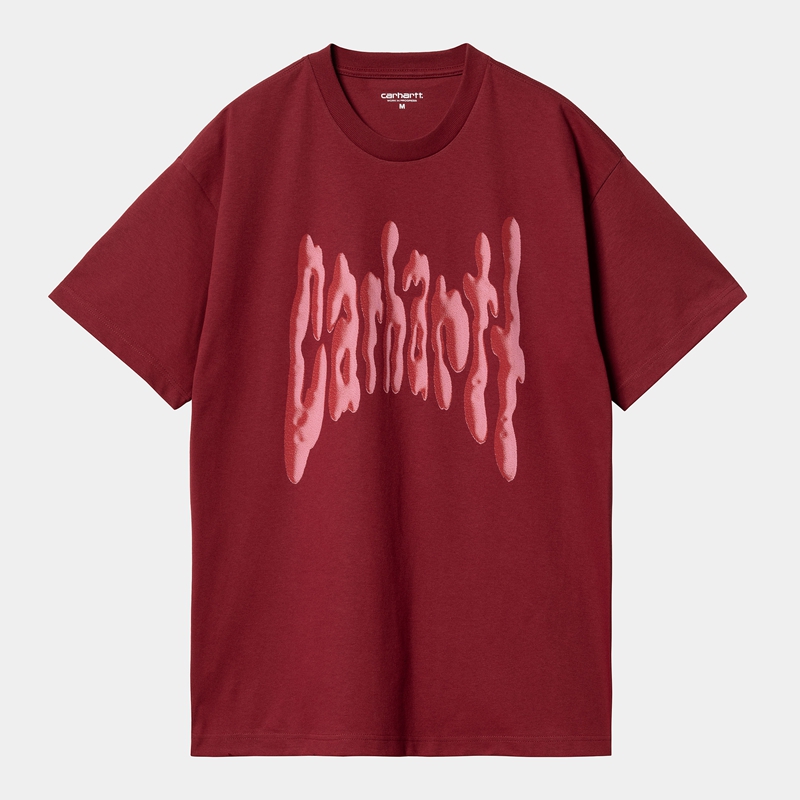 Burgundy Men Carhartt Goo T-Shirt | LIA-219745