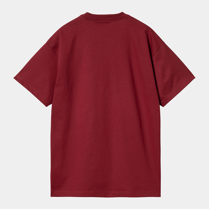 Burgundy Men Carhartt Goo T-Shirt | LIA-219745