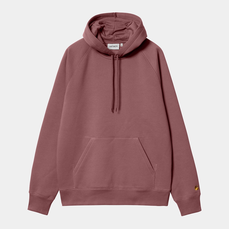 Burgundy Men Carhartt Hooded Chase Hoodie | NRM-875192