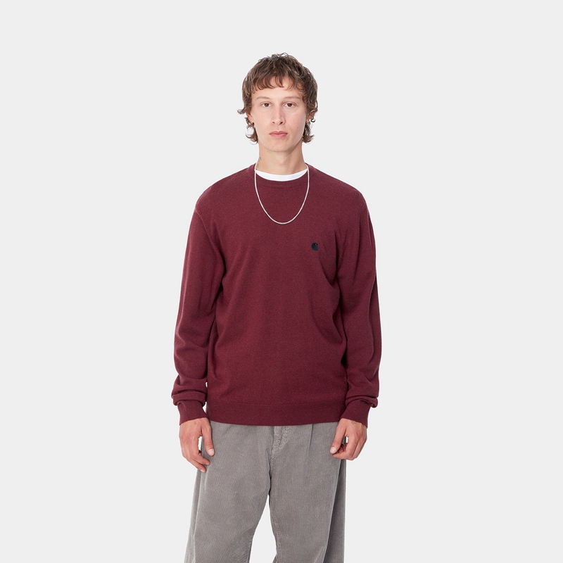 Burgundy Men Carhartt Madison Sweatshirt | ZQT-892135