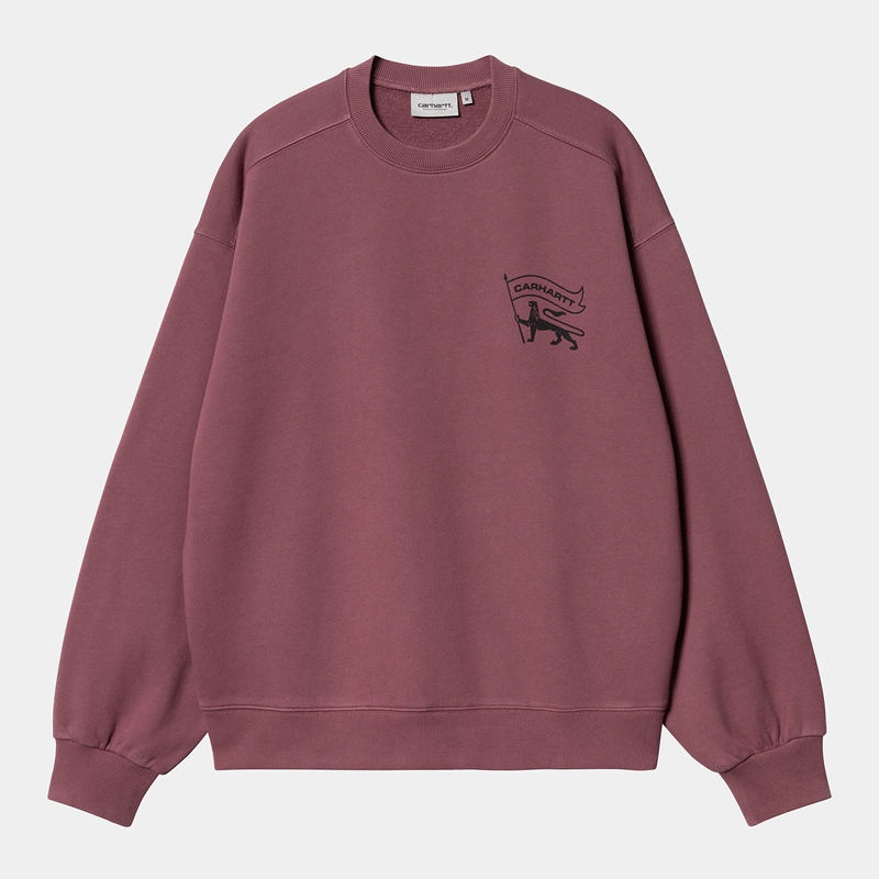 Burgundy Men Carhartt Stamp Sweatshirt | XAZ-561927