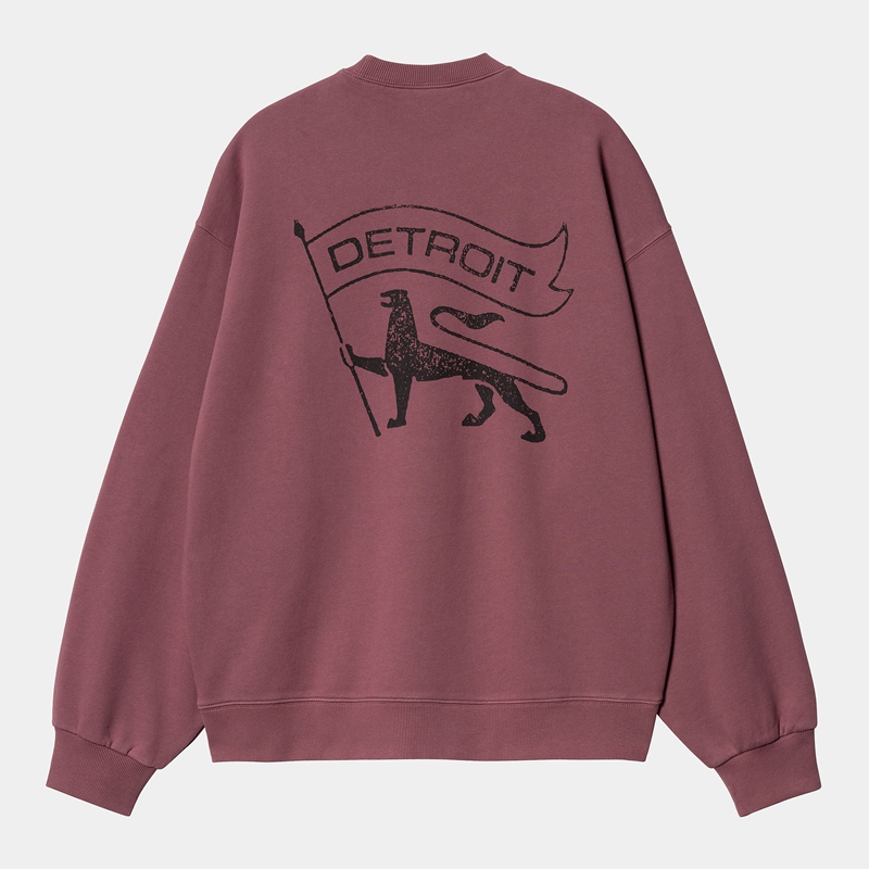 Burgundy Men Carhartt Stamp Sweatshirt | XAZ-561927