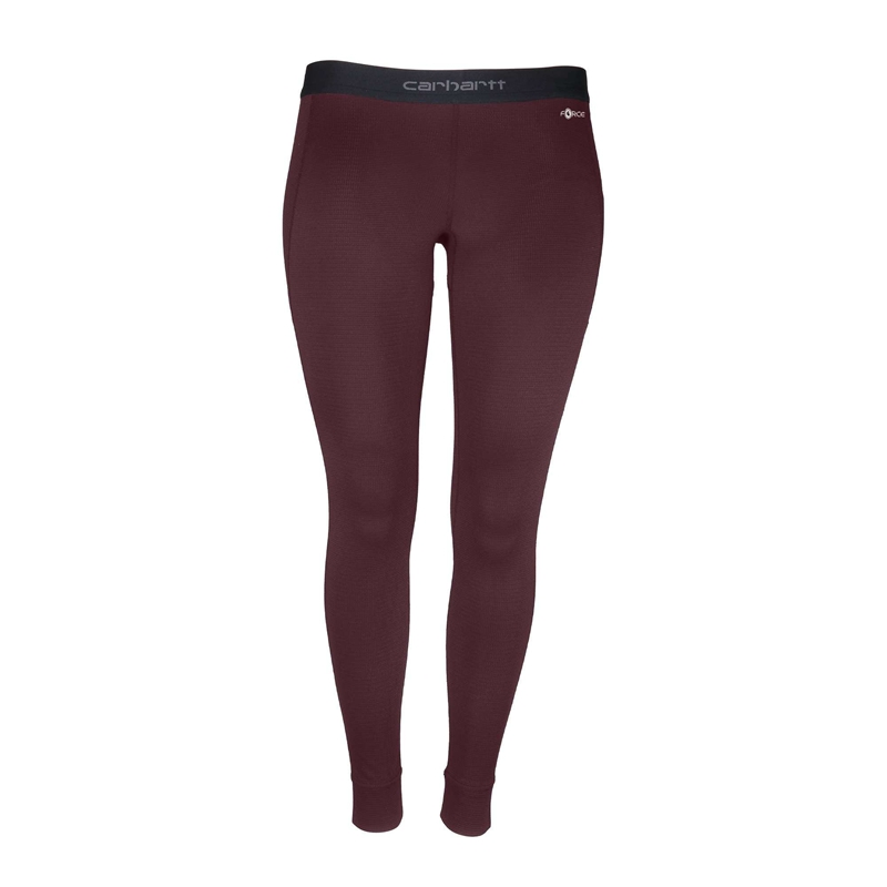 Burgundy Women Carhartt Force® Midweight Waffle Base Layer Pants | XRI-372690