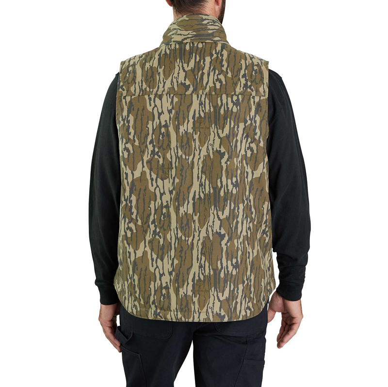 Camo Men Carhartt Rugged Flex® Duck Loose Fit Sherpa-Lined Camo Mock-Neck Vest | MQE-429137