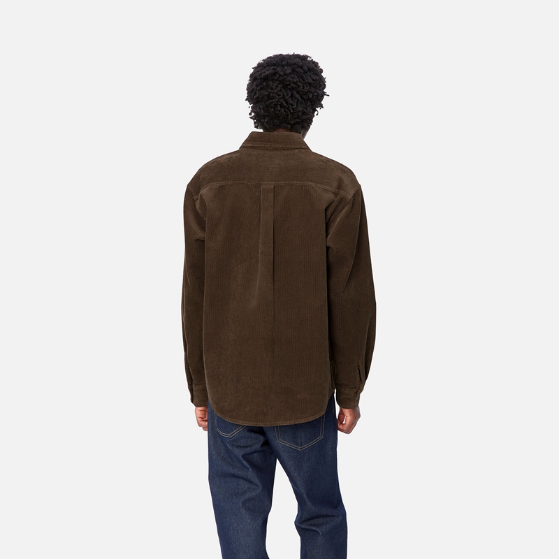 Chocolate Men Carhartt Flint Shirts | DMV-268350