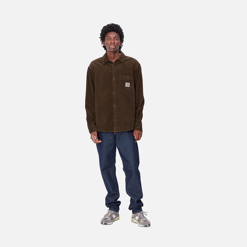 Chocolate Men Carhartt Flint Shirts | DMV-268350