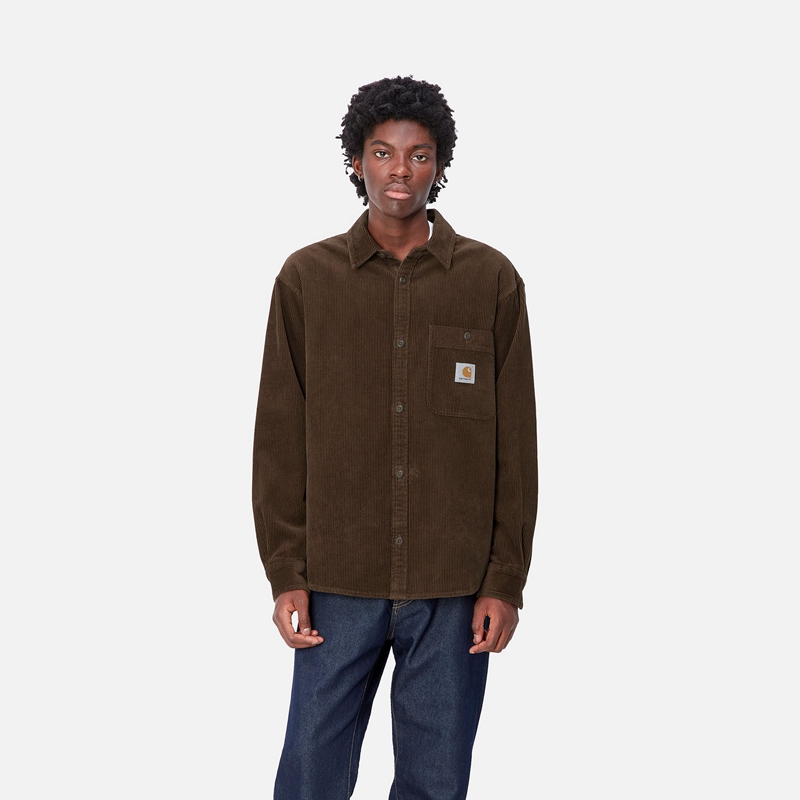 Chocolate Men Carhartt Flint Shirts | DMV-268350