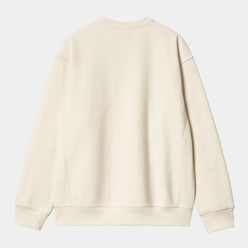 Cream Men Carhartt American Script Sweatshirt | JRT-716489