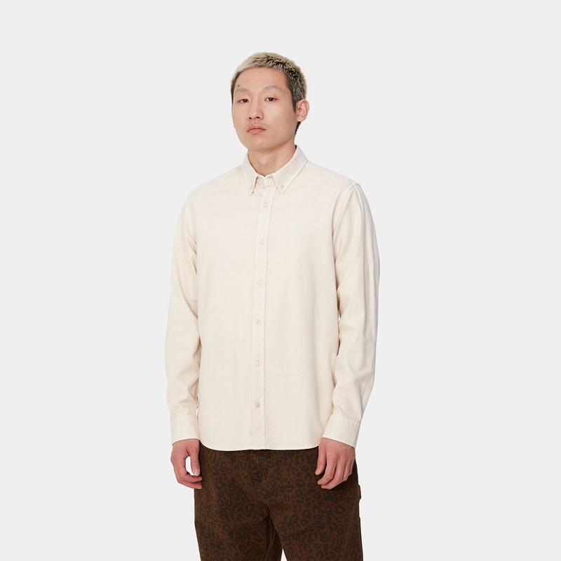 Cream Men Carhartt Bolton Shirts | NYG-965207