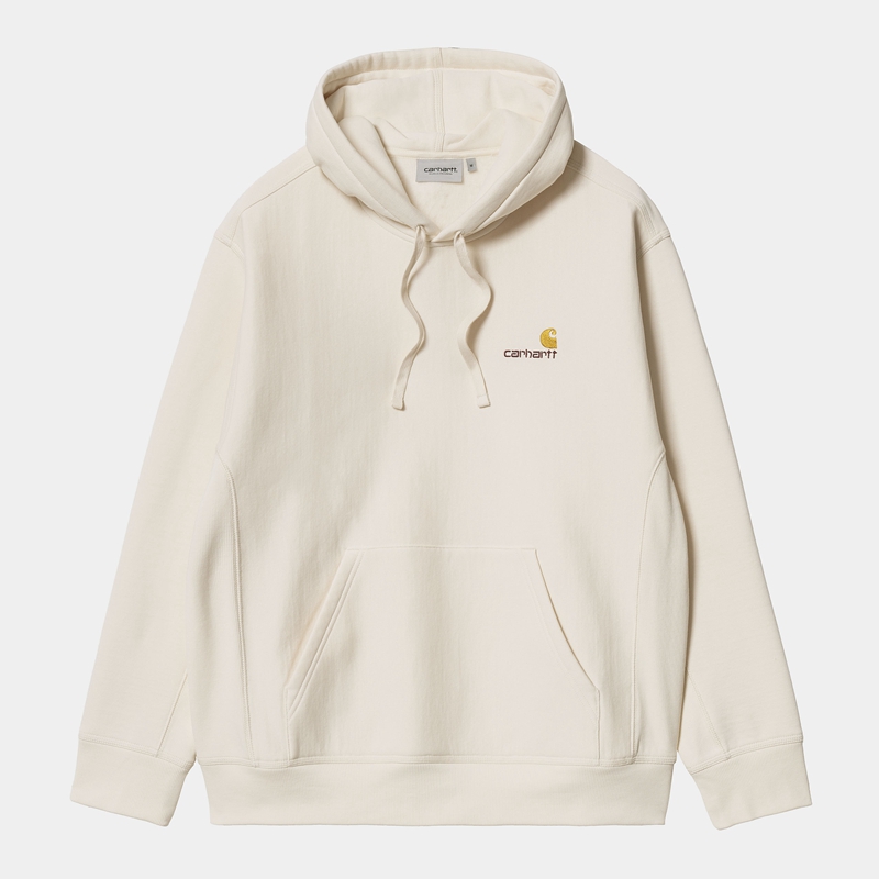 Cream Men Carhartt Hooded American Script Hoodie | ZJL-743516