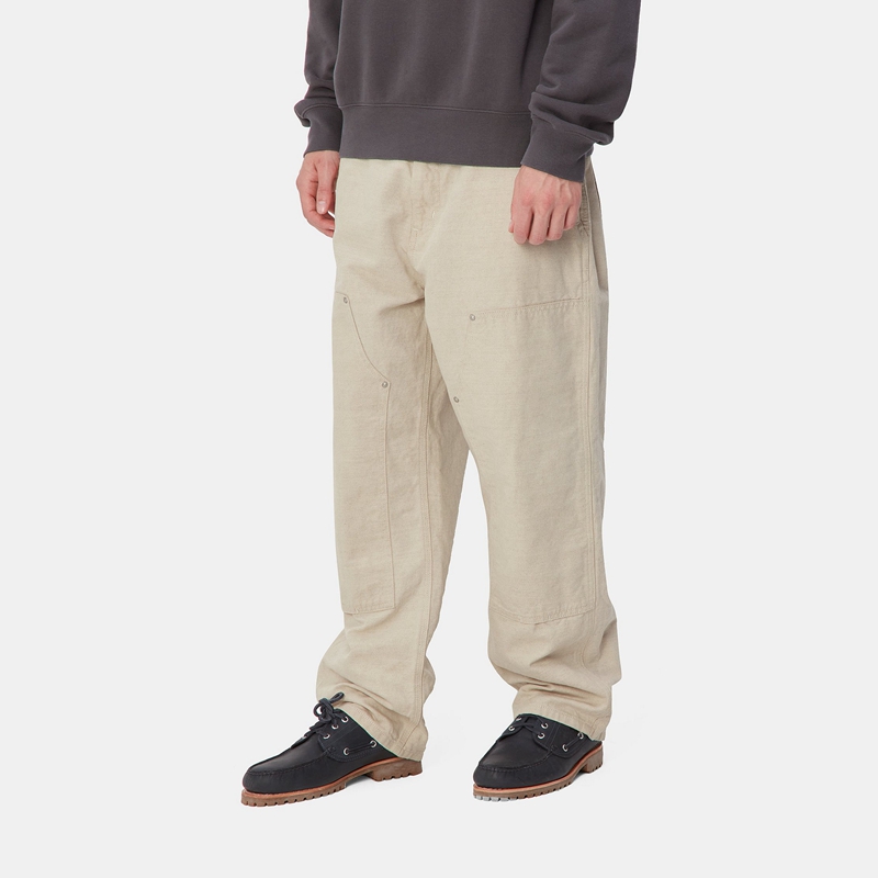 Cream Men Carhartt Walter Double Knee Pants | RUN-782945