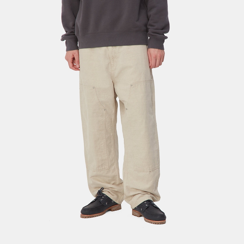 Cream Men Carhartt Walter Double Knee Pants | RUN-782945