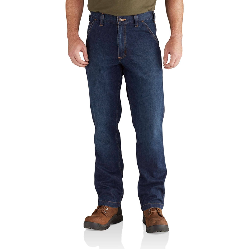 Dark Blue Men Carhartt Rugged Flex® Relaxed Fit Utility Jeans | ZRS-246178