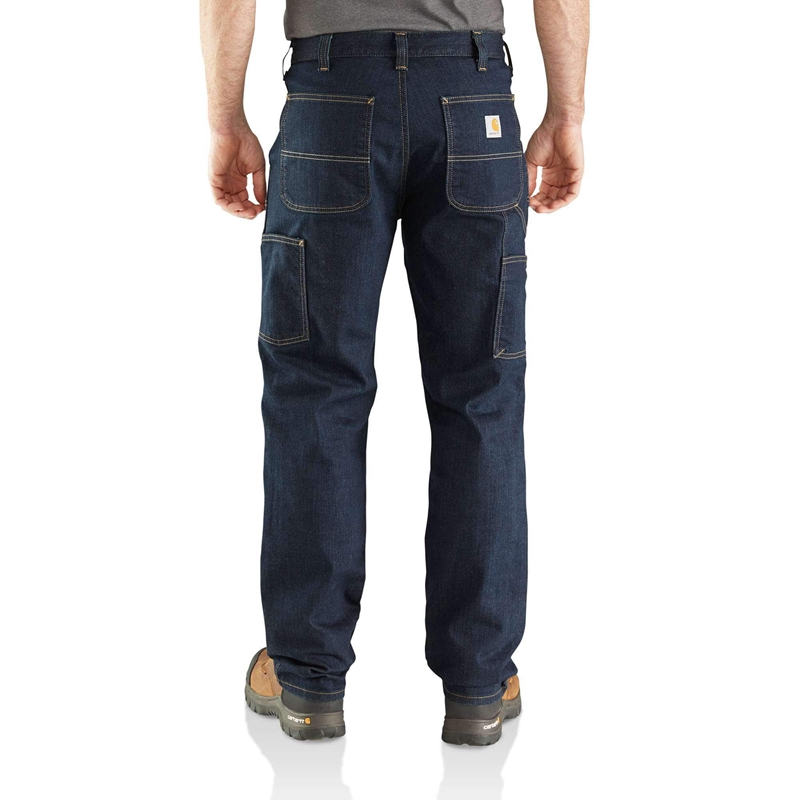 Dark Blue Men Carhartt Rugged Flex® Relaxed Fit Double-Front Utility Jeans | DMJ-864159