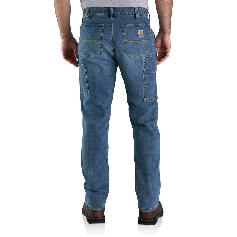 Dark Blue Men Carhartt Rugged Flex® Relaxed Fit Double-Front Utility Jeans | DMJ-864159