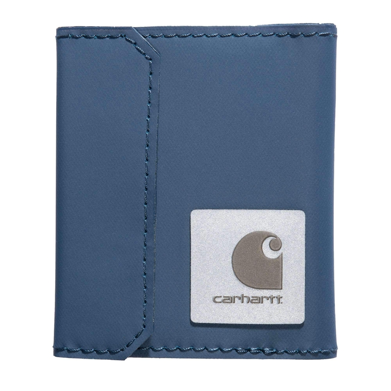 Dark Blue Men Carhartt Water Repel Fold-Over Wallets | OFB-145768