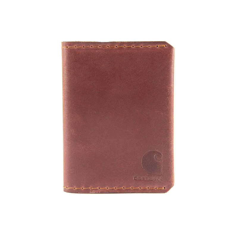 Dark Brown Men Carhartt Craftsman Leather Bifold Wallets | PGM-075614