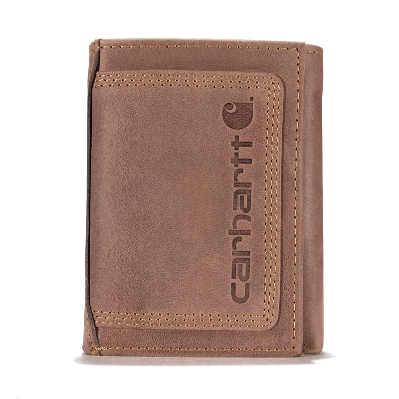 Dark Brown Men Carhartt Detroit Trifold Wallets | FQP-203975