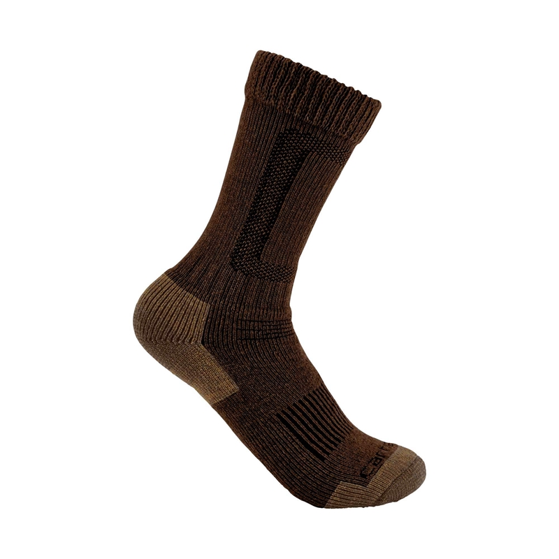 Dark Brown Men Carhartt Heavyweight Merino Wool Blend Steel Toe Boot Socks | NRI-736490