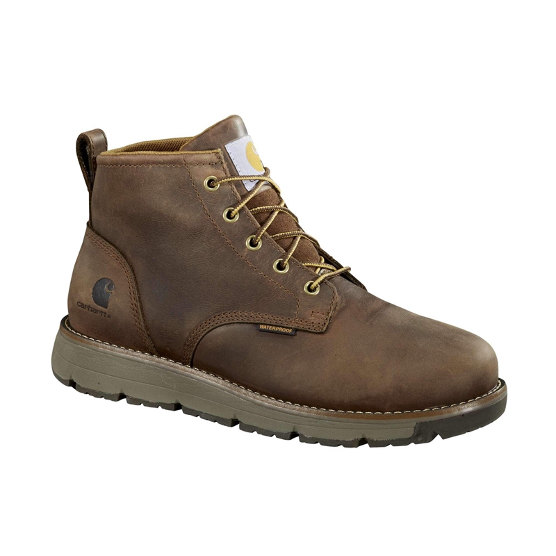 Dark Brown Men Carhartt Millbrook Waterproof Steel Toe Wedge Boots | VLD-285901