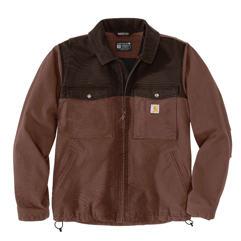 Dark Brown Men Carhartt Montana Rugged Flex® Relaxed Fit Duck Insulated Jackets | KBI-728356