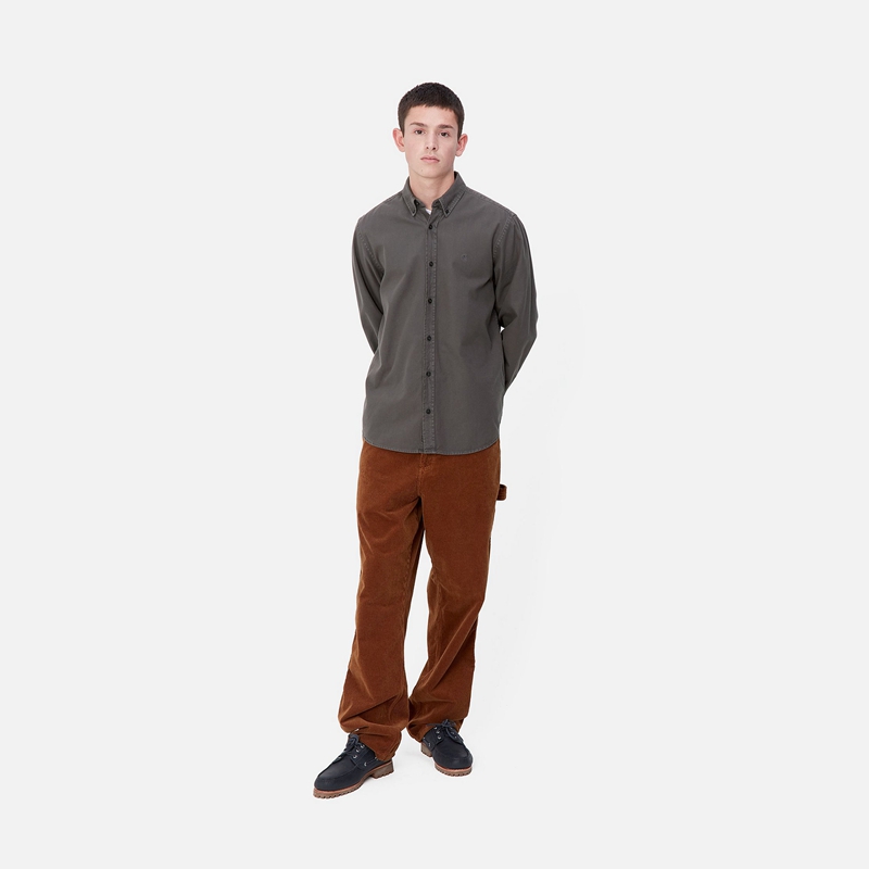 Dark Grey Men Carhartt Bolton Shirts | SFD-745239