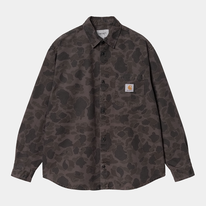 Dark Grey Men Carhartt Duck Shirts | GHC-435890