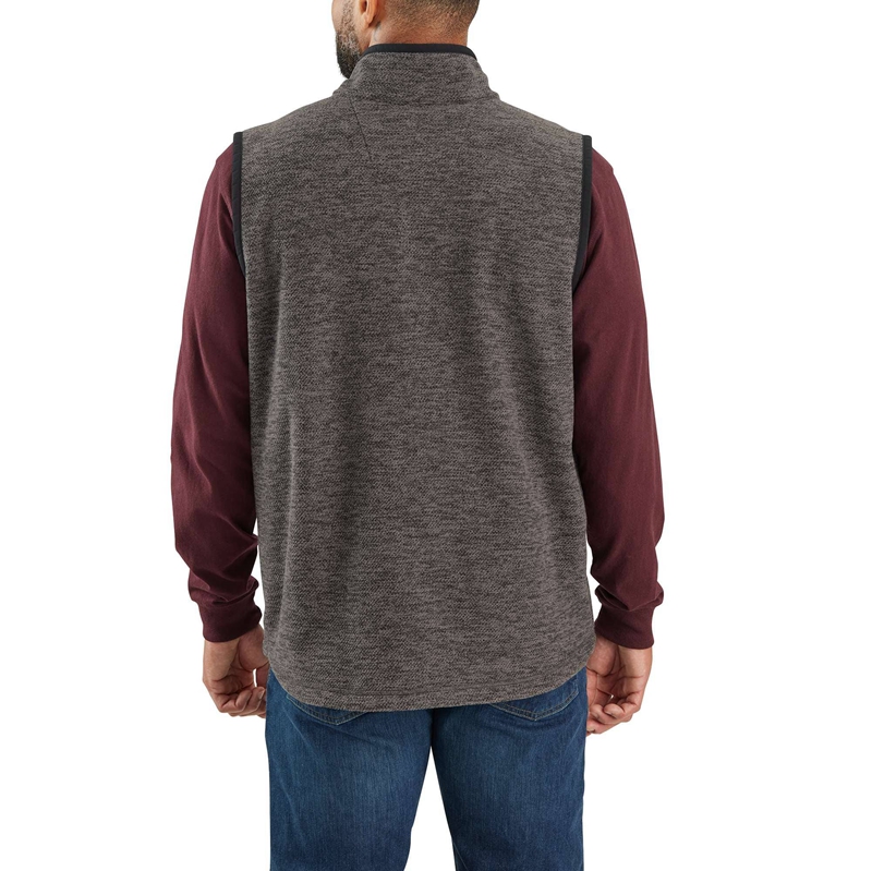 Dark Grey Men Carhartt Full-Zip Relaxed Fit Fleece Vest | RAV-860123