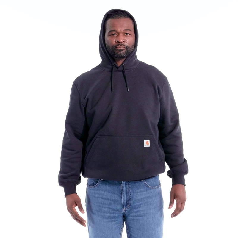 Dark Grey Men Carhartt Rain Defender® Loose Fit Heavyweight Hoodie | KUY-702854